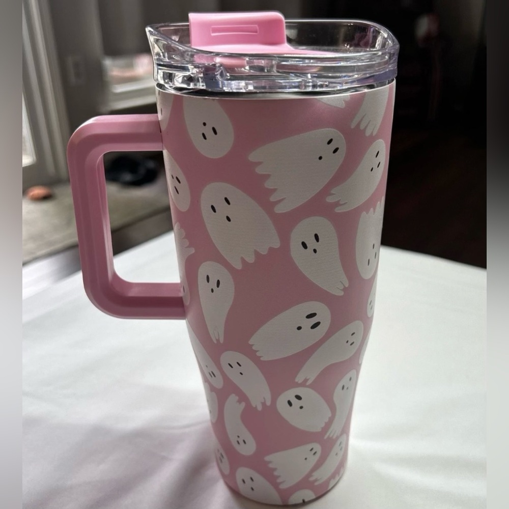 BRAND NEW - Pink Tumbler w/ White Ghosts (Wellness) - Picture 10 of 11